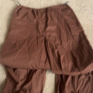 Brown Forever 21 cargo-parachute type pants :)